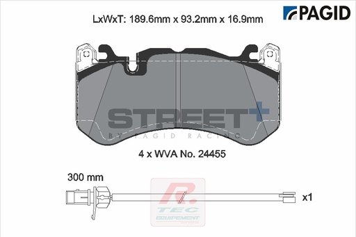 [T8073SP2001] T8073 - Plaquettes de frein Pagid Street+