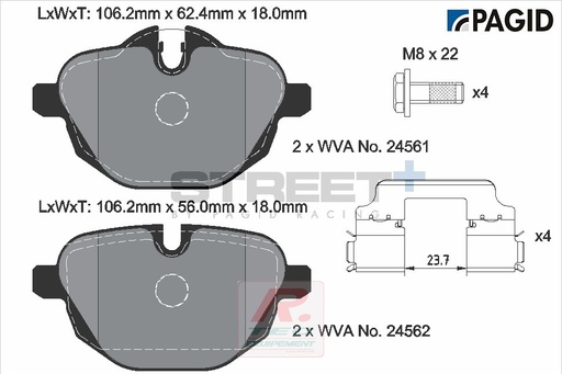 [T8079SP2001] T8079 - Plaquettes de frein Pagid Street+