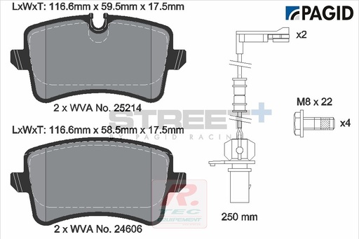 [T8114SP2001] T8114 - Pagid brake pads Street+