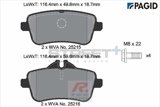 [T8115SP2001] T8115 - Pagid brake pads Street+