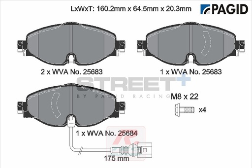 [T8122SP2001] T8122 - Pagid brake pads Street+