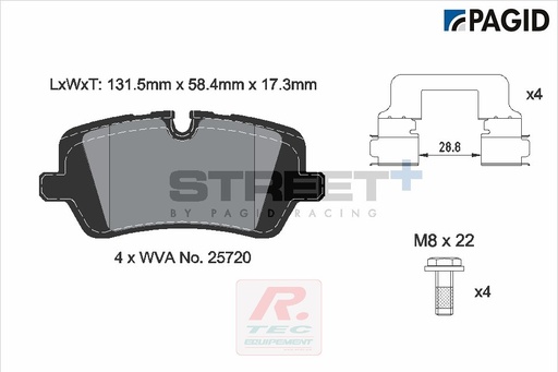 [T8123SP2001] T8123 - Plaquettes de frein Pagid Street+