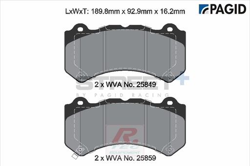 [T8127SP2001] T8127 - Pagid brake pads Street+