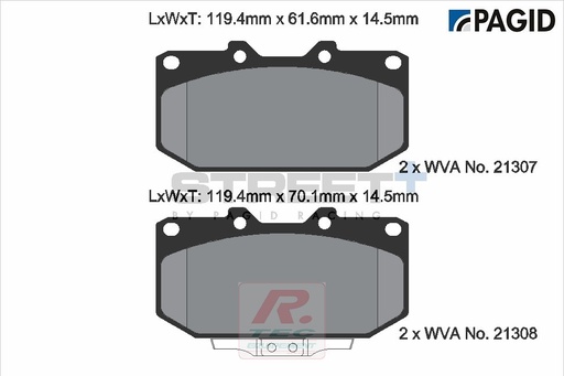 [T8154SP2001] T8154 - Plaquettes de frein Pagid Street+