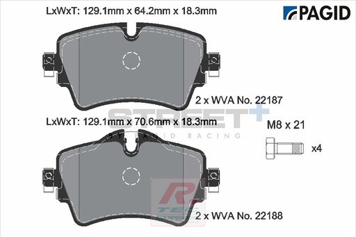 [T8161SP2001] T8161 - Plaquettes de frein Pagid Street+