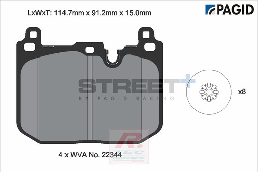 [T8162SP2001] T8162 - Plaquettes de frein Pagid Street+
