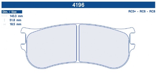 [4196T16RC8R] 4196T16RC8R - CL brake pads RC8 - NEW