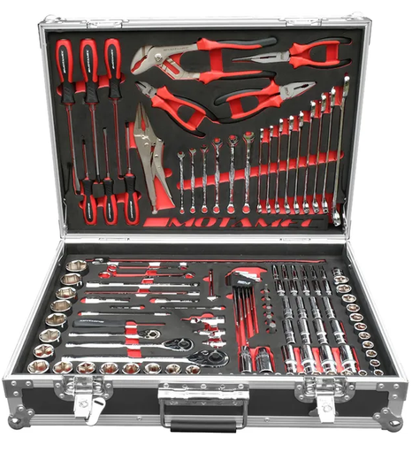 [KIT-MTB-200-HTOOLS-BLKREDBLK] Kit valise d'outillages Motamec - Noire / mousse rouge
