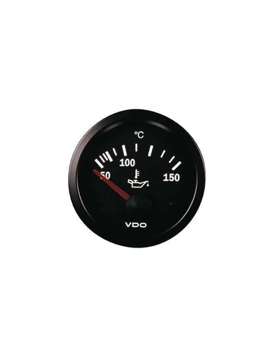 [310-010-003K] Manomètre VDO Température Huile 150° Vision Ø 52 Fond Noir
