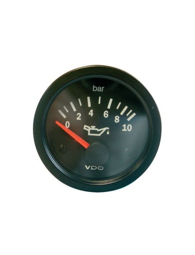 [350-010-007K] Manomètre VDO Pression Huile 0-10 Bars Ø 52 Fond Noir