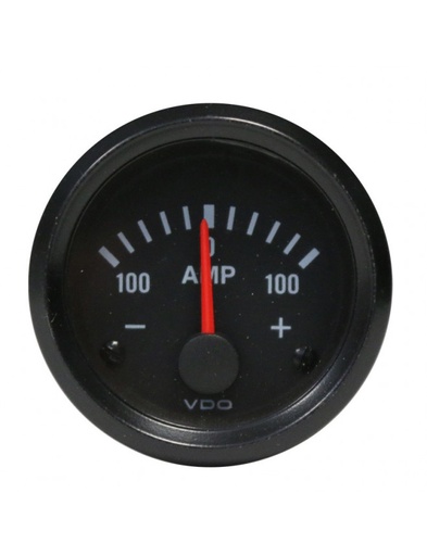 [190-037-003G] Ampèremètre 100A VDO VISION Fond Noir Ø 52mm