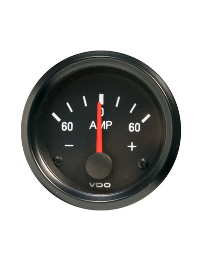 [190-037-002G] Ampèremètre 60A VDO Cockpit International Fond Noir Ø 52mm