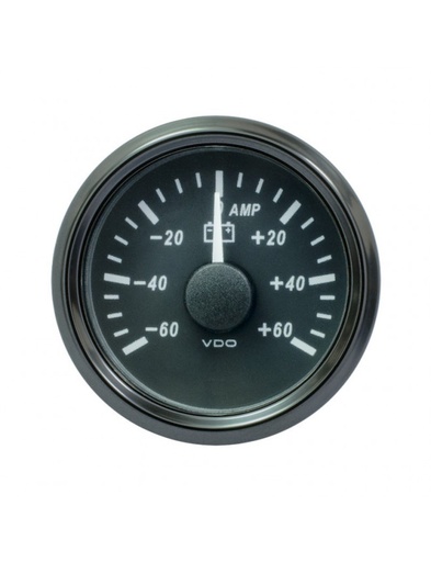 [A2C3833080001] Ampèremètre VDO Singleviu Ø 52mm Fond Noir -60A/+60A