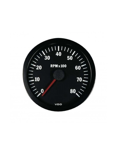 [333-035-017G] Compte-tours VDO 6000 Trs/Min Ø 52 Fond Noir Diesel
