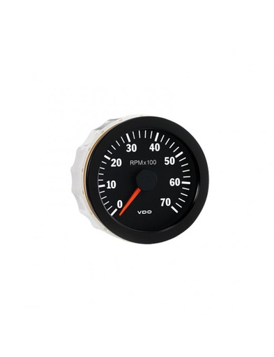 [333-015-001K] Compte-tours VDO 7000 Trs/Min Ø 80 Fond Noir 4 / 6 / 8 Cylindres Diesel / Essence