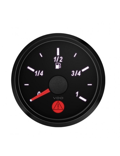 [A2C3833100001] Manomètre niveau de carburant VDO Singleviu Ø 52mm fond noir jauge à levier