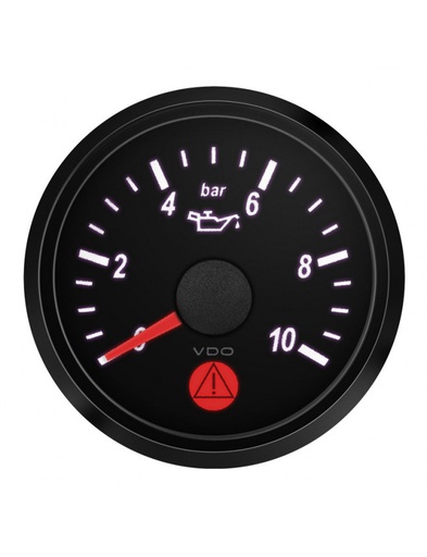 [A2C3833170001] Manomètre Pression Huile VDO Singleviu Ø 52mm Fond Noir 0-10Bars