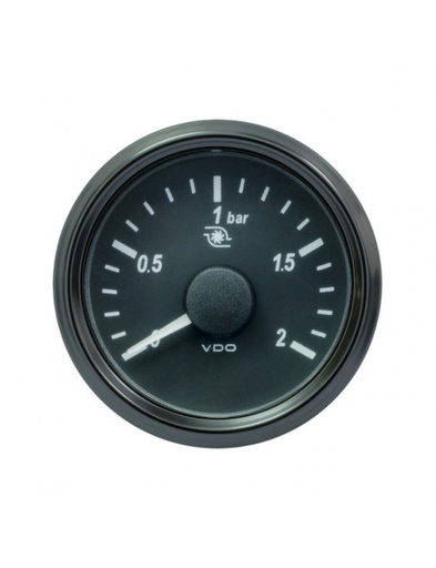 [A2C3833490001] Manomètre VDO Pression Turbo - Singleviu 0-2Bars Ø 52 Fond Noir