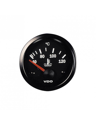 [310-010-012K] Manomètre température eau 120° Fond Noir Ø 52 étrier
