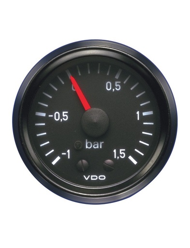 [150-035-001G] Manomètre VDO Pression Turbo 1.5 Bar Ø 52 Fond Noir
