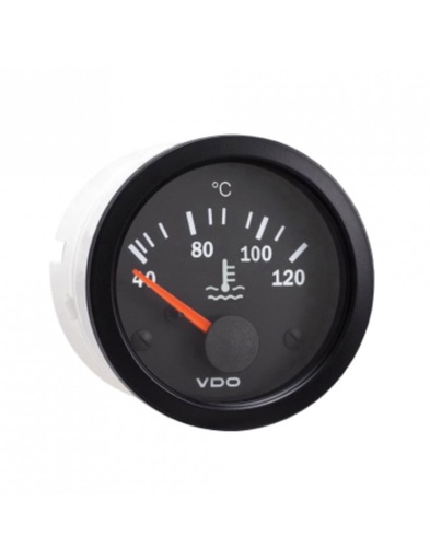 [310-010-002K] Manomètre VDO Température Eau 120° Vision Ø 52 Fond Noir