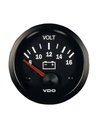 [332-030-001G] Manomètre Voltmètre VDO Cockpit International 8 / 16 Volts Ø 52 Fond Noir
