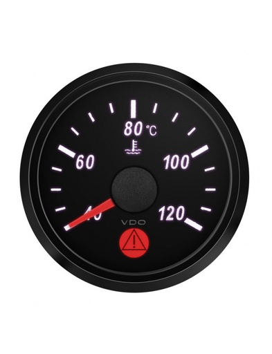 [A2C3833320001] Manomètre VDO Température d'Eau - Singleviu - Ø 52mm - Fond Noir - 40°C/120°