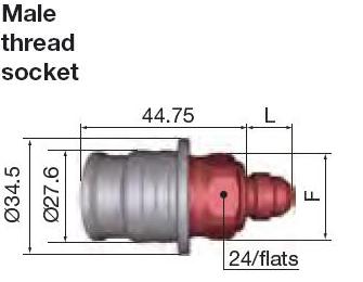 [SPT08.1655/L/JV] Staübli male thread socket - Dash 6