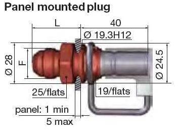 [SPT08.7656/L/JV] Staübli panel mounted plug - Dash 8