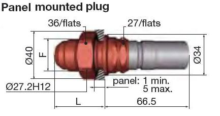 [SPT12.5658/L/JV] Staübli panel mounted plug - Dash 12