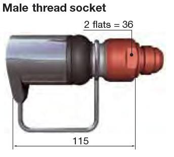 [SPT12.1658/L/JV/PP/BC] Staübli male thread socket - Dash 12 Rallye raid