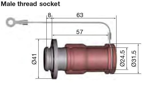 [N01042803] Staübli male thread socket - Dash 12 Rallye raid