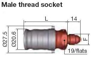 [SPT05.1655/L/JV] Staübli male thread socket - Dash 6