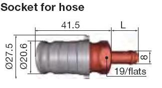 [SPT05.1808/RG/L/JV] Staübli socket for hose 