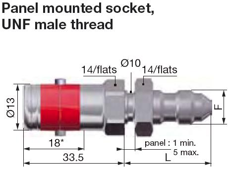 [SPH03.2652/BA/L/KR/JV] Staübli male socket - Dash 3 (JV) Mineral Oil-Nitrogen, Panel mounted